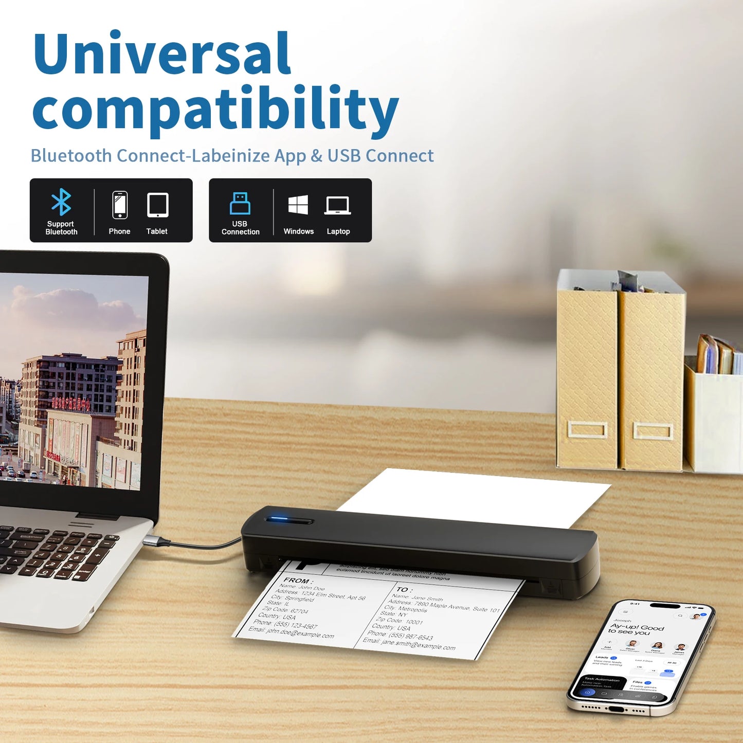 Thermal Printer Inkless Wireless A4 C80 300DPI 1500mAh BT Mobile Printing iOS/Android/Laptop For Tattoo Artists Enthusiasts