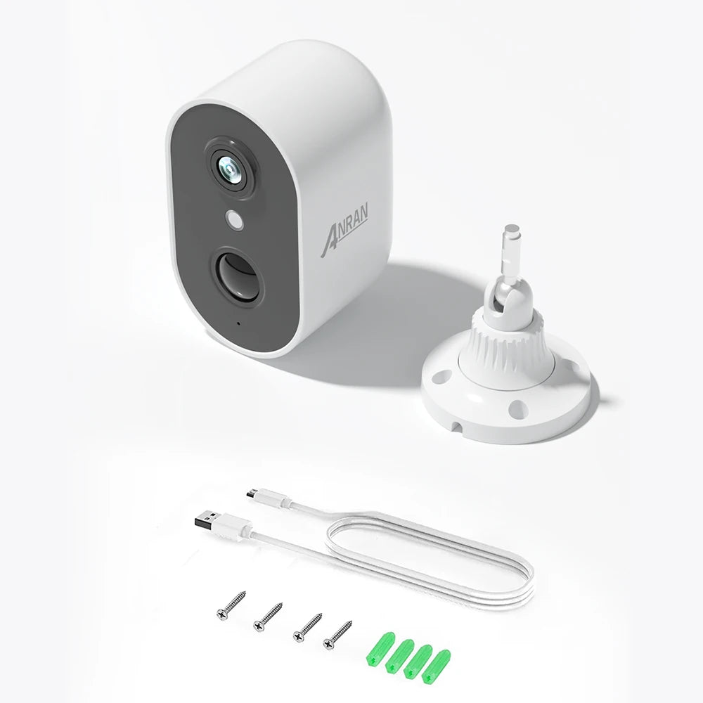 ANRAN 2/3/4PCS Battery Camera 2K 2.4G WiFi Camera Home Protection Security Camera PIR Detection,Free Basic Cloud Storage,5200mAh