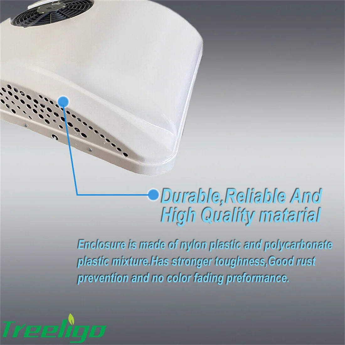 Treeligo12V Cooling Roof Air Conditioner Electric Cool RV Rooftop Parking AC Unit for Truck Camper Van Caravans Motor home