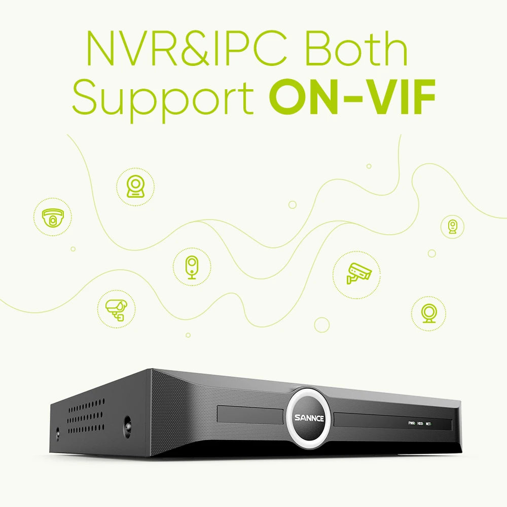 SANNCE 3MP POE Video Security Surveillance System CCTV Kit 8CH NVR Recorder night vision Smart IR Ip camera Built-in Mic Cameras