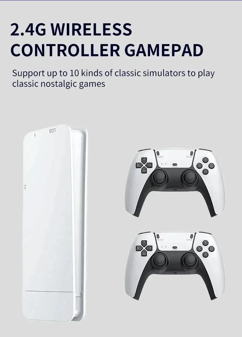 64G Game Stick M15 4K Video TV Game Console Wireless Gamepads Video Game 64G 40000+/50000+ Classic Arcade Games HD Two-player