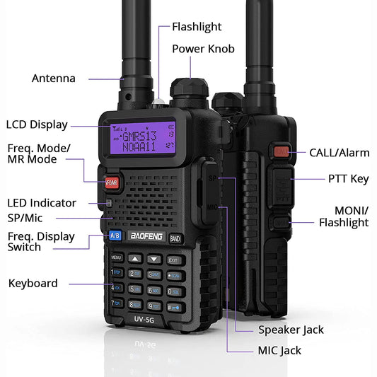 BAOFENG UV-5G (UV-5X) GMRS Radio, 2PCS