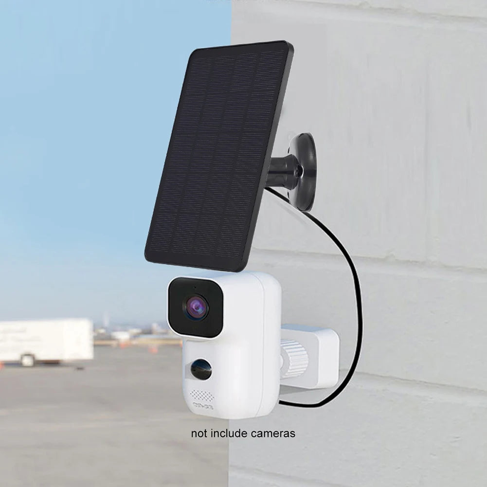 10W 5V Solar Cells Charger Type-C/Micro USB/DC Port Solar Panel for Security Camera/Small Home Light System 360°Adjustable