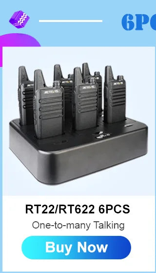 10 Pcs Wholesale Mini Walkie Talkie Retevis Rechargeable Walkie-talkies Two-way Radio RT622 PMR446 Radio Hotel Restaurant Retail