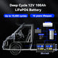 Wattcycle 12V 100AH LiFePO4 Lithium Iron Phosphate Battery Built-in 100A BMS For RV/ Yacht/ Camping/ Off-Grid/ Back-up Power