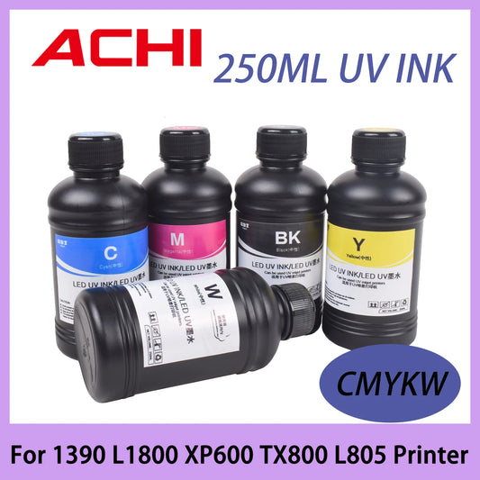 250ML UV Neutral Ink LED UV Soft Ink for R1390 L800 L1800 XP600 TX800 L805 Print head for UV Flatbed Printer