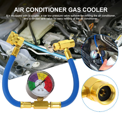 R134A Refrigerant Charging Hose with Pressure Gauge Car Refrigerant Charging Pipe Refrigerant Gas Refill for Car Automobile