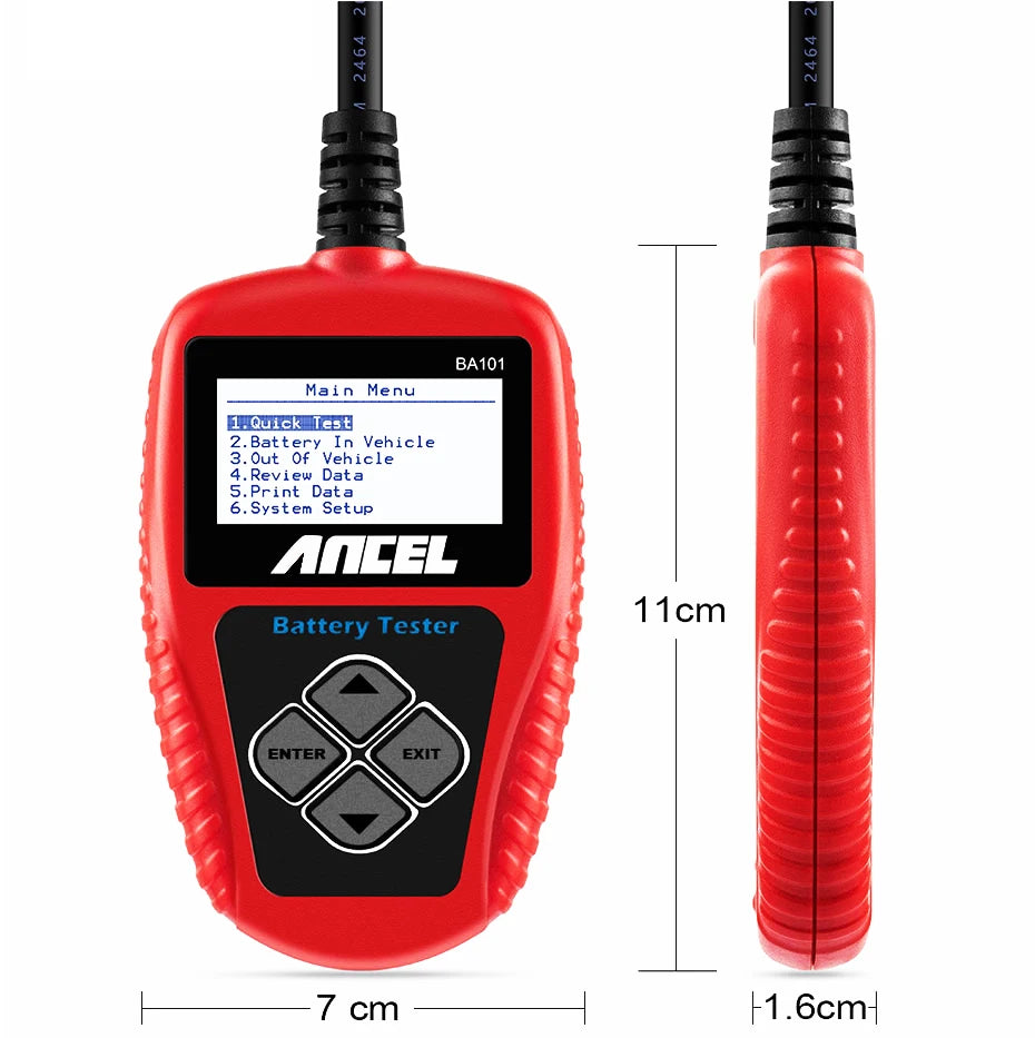 12V Car Battery Tester Analyzer Automotive Battery Load Tester 100-2000CCA Charging Circuit load Diagnostic Tools ANCEL BA101