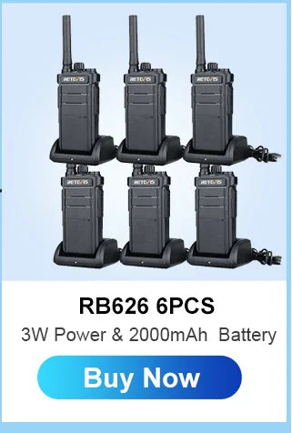 10 Pcs Wholesale Mini Walkie Talkie Retevis Rechargeable Walkie-talkies Two-way Radio RT622 PMR446 Radio Hotel Restaurant Retail