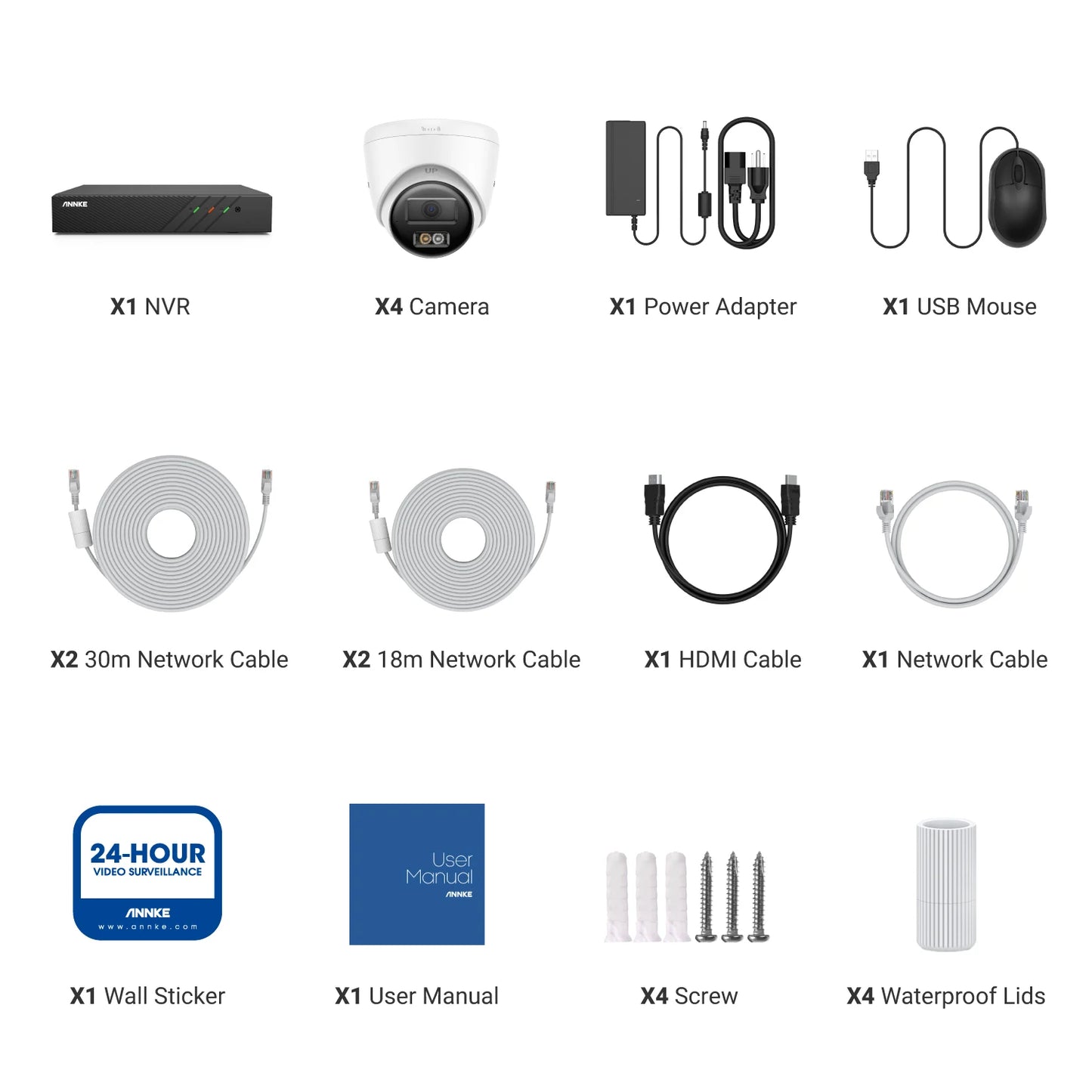 Annke H500 8CH 3K IR Ultra HD IP PoE Camera Dual Light Outdoor PoE Security Camera 265+ Two Way Audio 2.8MM Lens Human & Vehicle