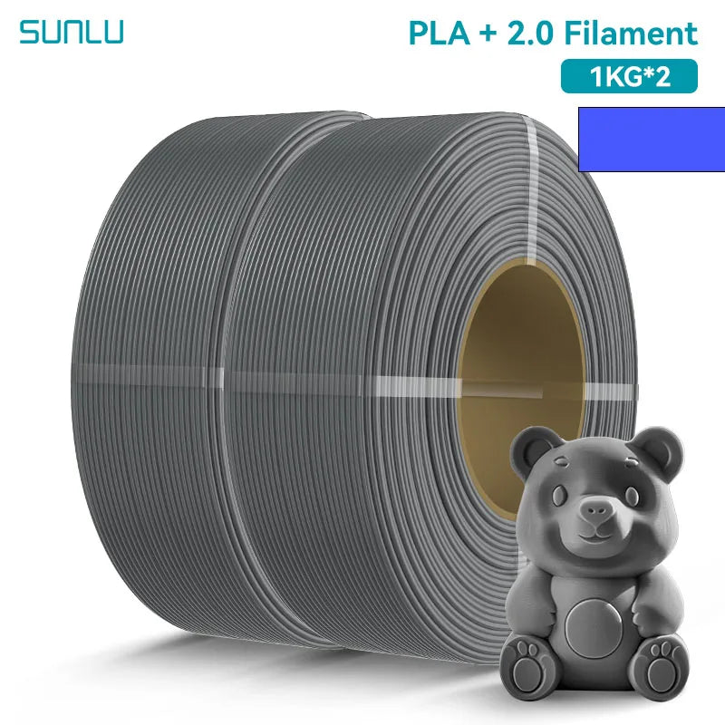 SUNLU 2KG PLA/PLA PLUS/PLA+2.0 Filament 1.75mm 1KG Without Tray 3D Printer Filament for 3D Printer& 3D Pen，Refll Filament