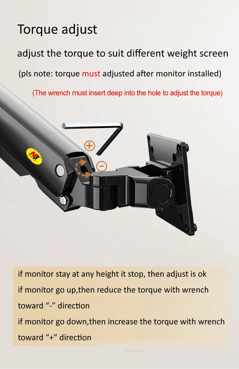 NB G50 mechanical Spring 27"-45" 42" big Screen Monitor Desktop Holder 360 Rotate 5-16kg ultra wide flat screen arc screen USB