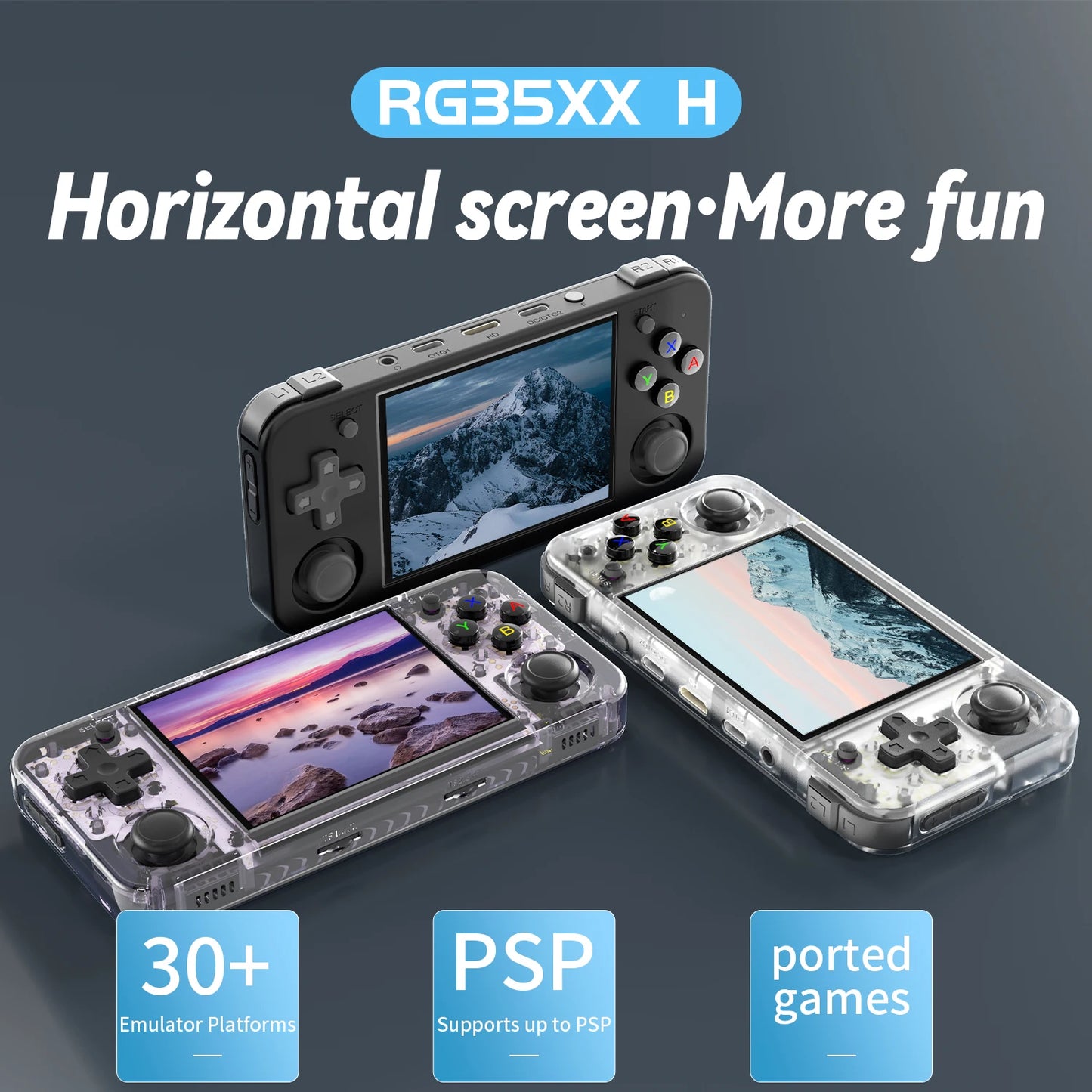 ANBERNIC RG35XX H Hand-held Consoles For Playing Video Games 3.5-inch IPS 640*480 Screen Retro Game Player 3300 mAh RG35XXH