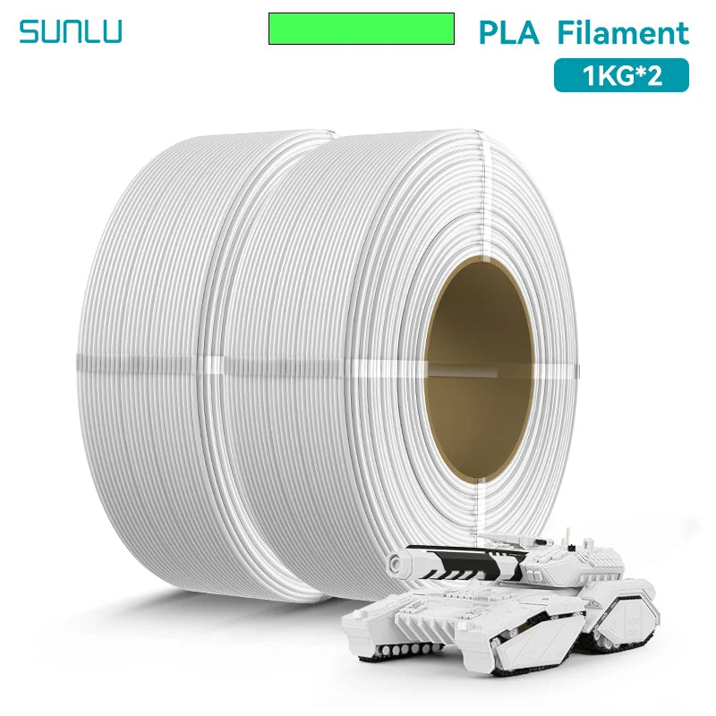 SUNLU 2KG PLA/PLA PLUS/PLA+2.0 Filament 1.75mm 1KG Without Tray 3D Printer Filament for 3D Printer& 3D Pen，Refll Filament