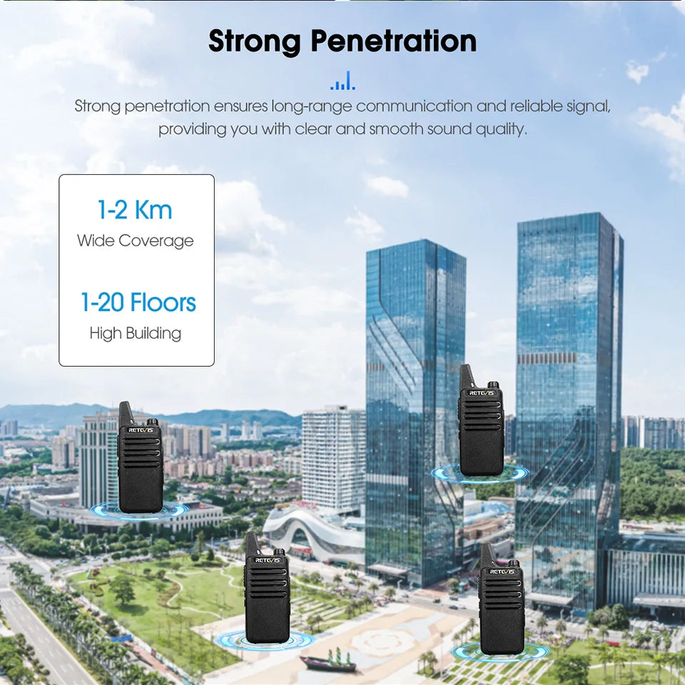 10 Pcs Wholesale Mini Walkie Talkie Retevis Rechargeable Walkie-talkies Two-way Radio RT622 PMR446 Radio Hotel Restaurant Retail