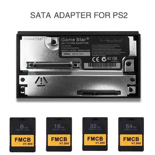 SATA Interface Network Card Adapter For PS2 Playstation 2 Fat Console SATA HDD Sata Socket w/Free McBoot V1.966 FMCB Memory Card