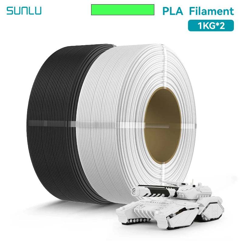 SUNLU 2KG PLA/PLA PLUS/PLA+2.0 Filament 1.75mm 1KG Without Tray 3D Printer Filament for 3D Printer& 3D Pen，Refll Filament