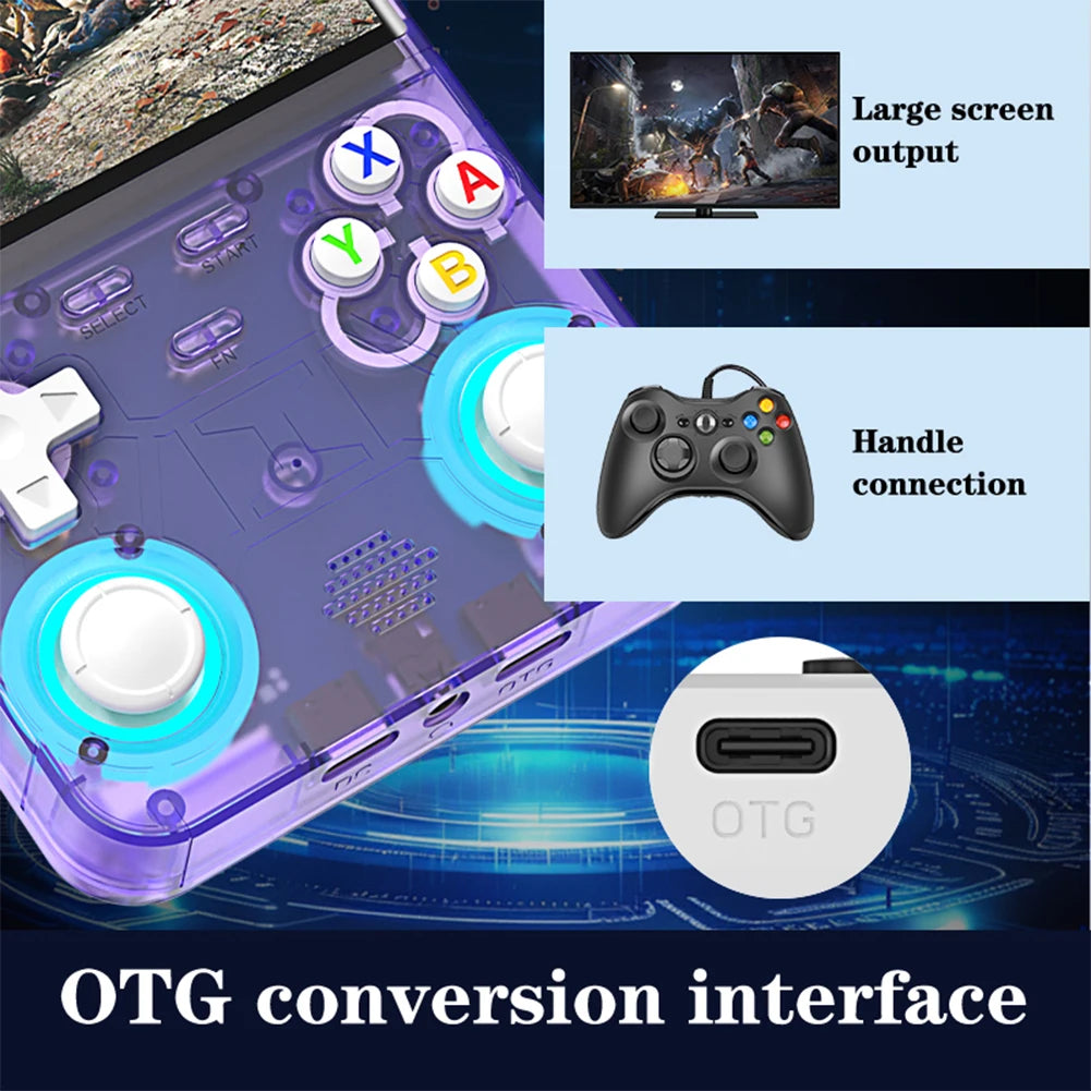 R36 Ultra Retro Handheld Game Console 4.0 Inch IPS Screen Portable Video Game Player Portable Pocket Video Player Gift for Kids