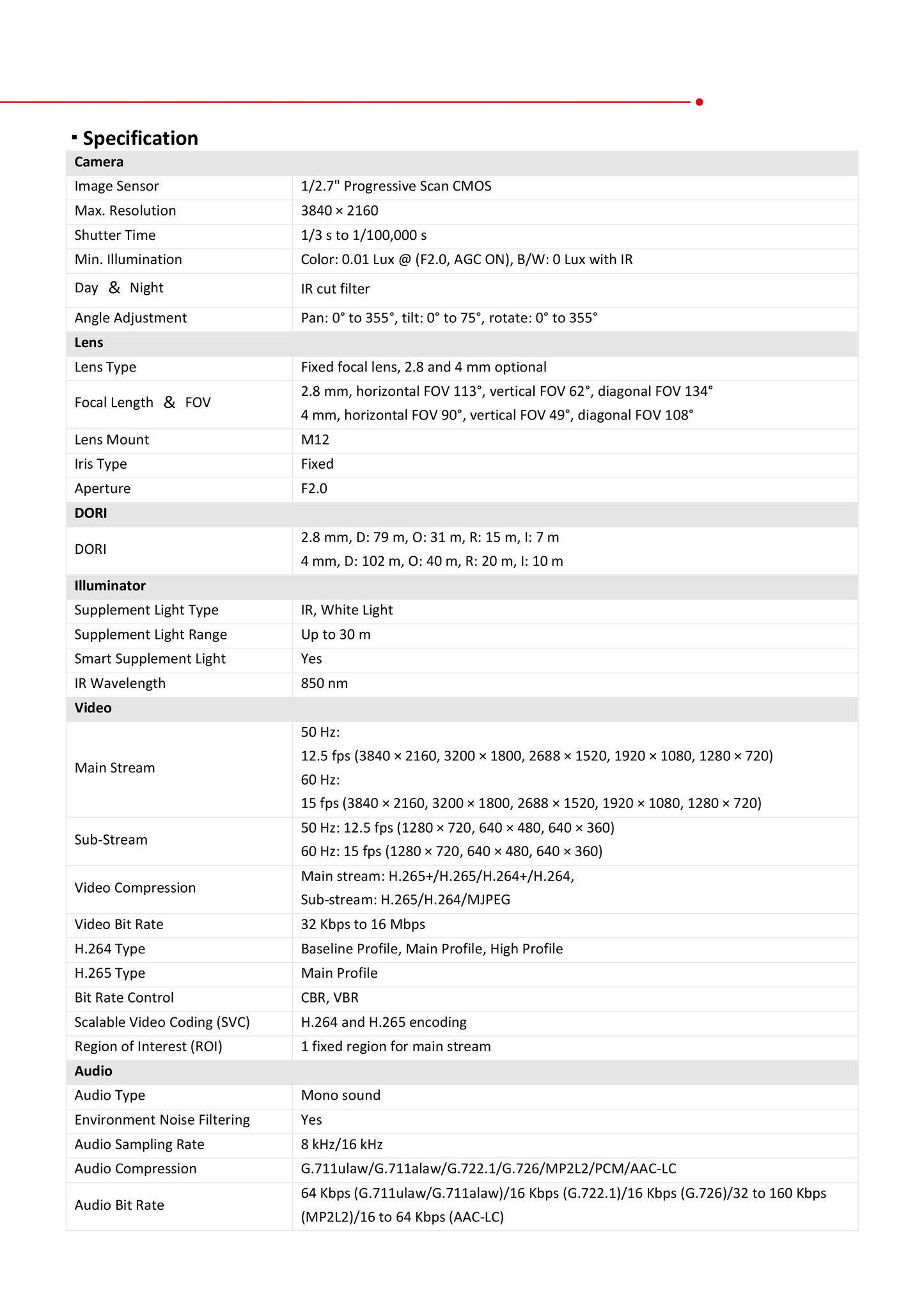 Hikvision 8MP IP Camera DS-2CD1183G2-LIUF POE Built-in Mic 4K Smart Hybrid Light Dual-Light SD Card Slot IR Dome Network Camera