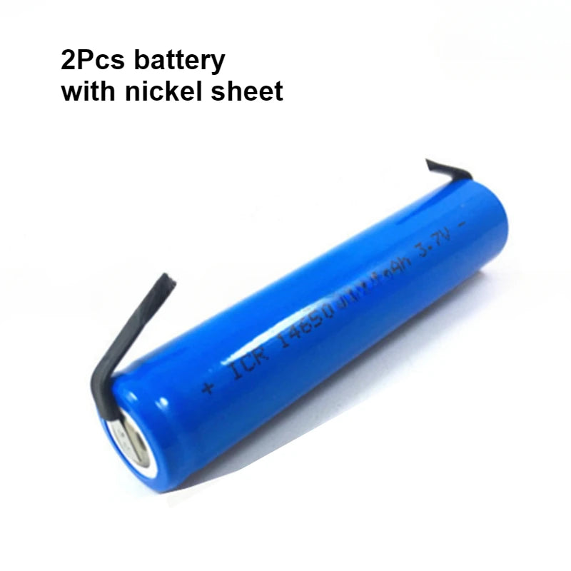 2pcs/lot 14650 3.7V 1500MAH Lithium Ion Li-ion Rechargeable Battery for Dental Desktop Walkie Talkie Battery with Nickel Sheet