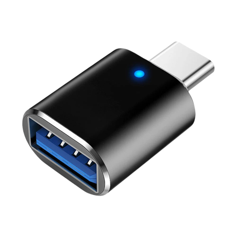 1-3PCS Type-C To USB3.0 Converter LED Indicator Type-C To USB OTG Adapter 3A Fast Charging 5Gbps Data Transfer Plug and Play