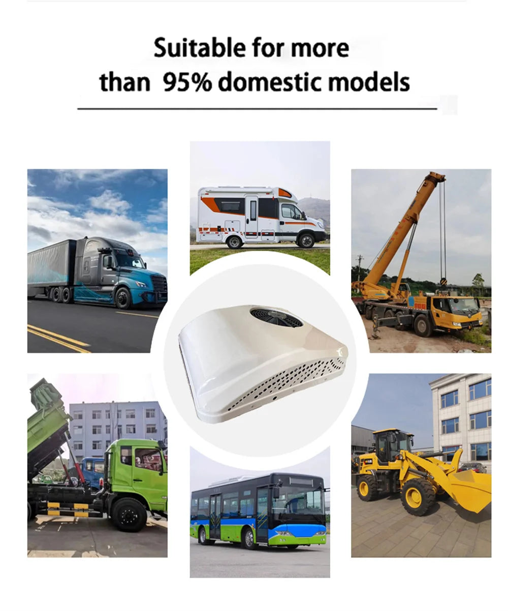 Treeligo12V Cooling Roof Air Conditioner Electric Cool RV Rooftop Parking AC Unit for Truck Camper Van Caravans Motor home