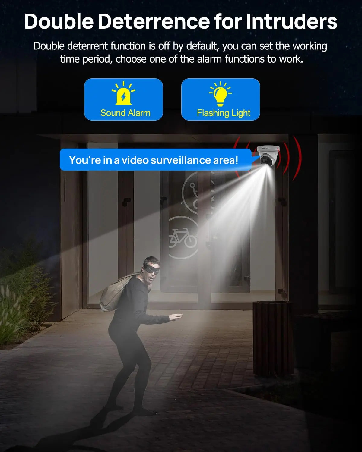 Hikvision Compatible 5MP/8MP Hybrid Light IP Camera Human Vehicle Detection 2-way Audio Home Outdoor Security Video Surveillance