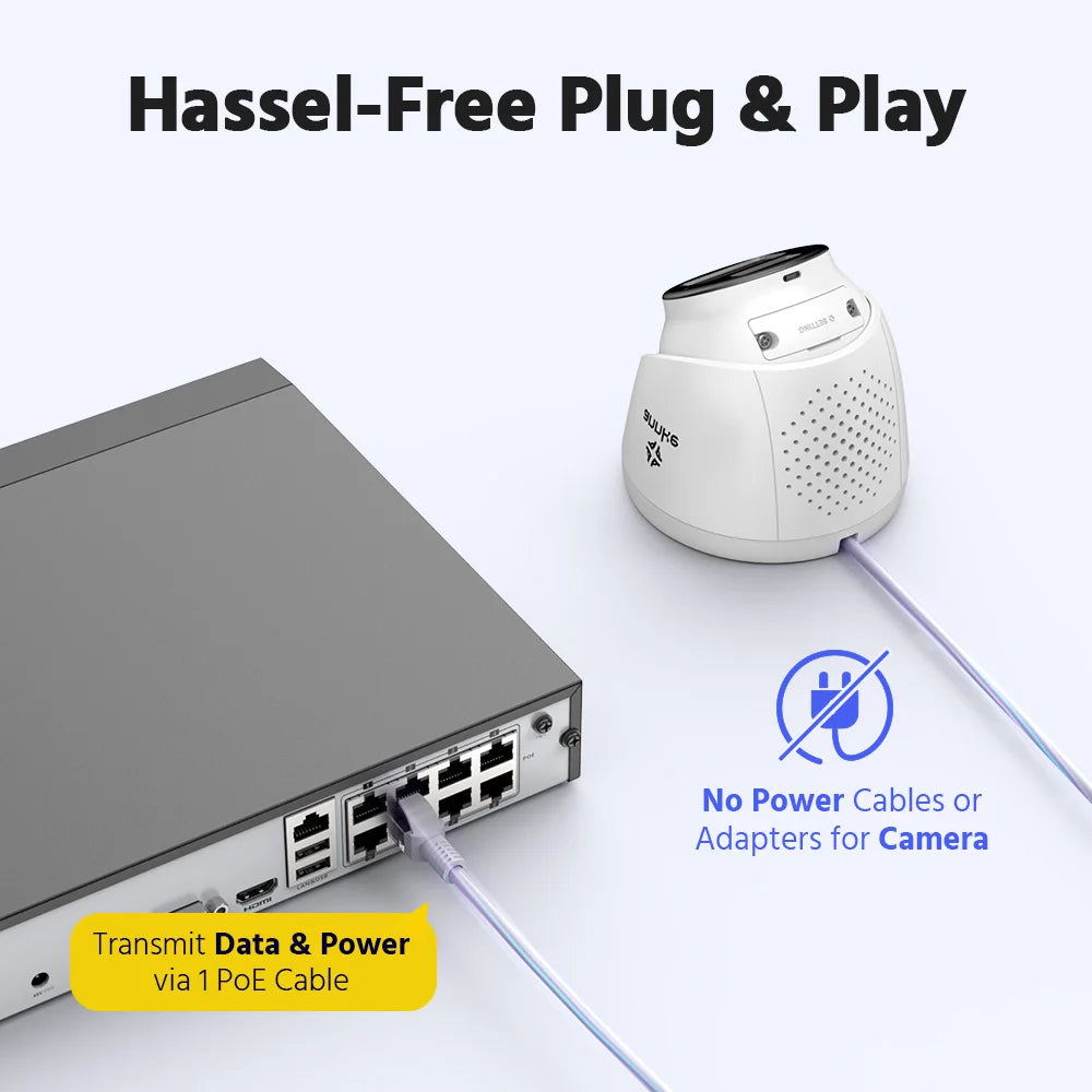 Annke H500 8CH 3K IR Ultra HD IP PoE Camera Dual Light Outdoor PoE Security Camera 265+ Two Way Audio 2.8MM Lens Human & Vehicle