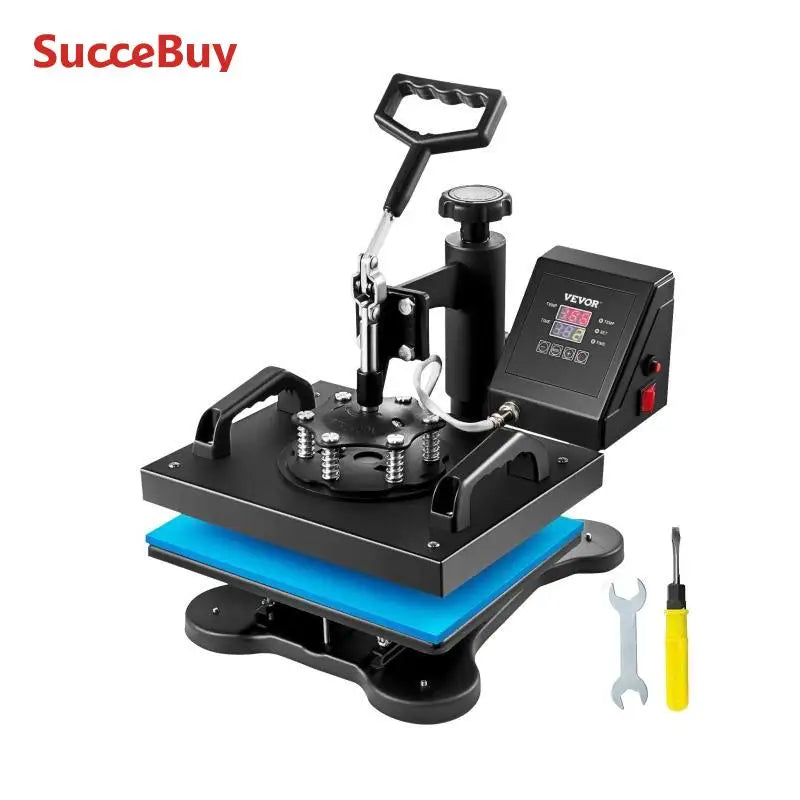 SucceBuy 12x10Inch Dual Digital Heat Press Machine 650W Swing Away 360 Degree Rotation Transfer Sublimation Printing for T-Shirt
