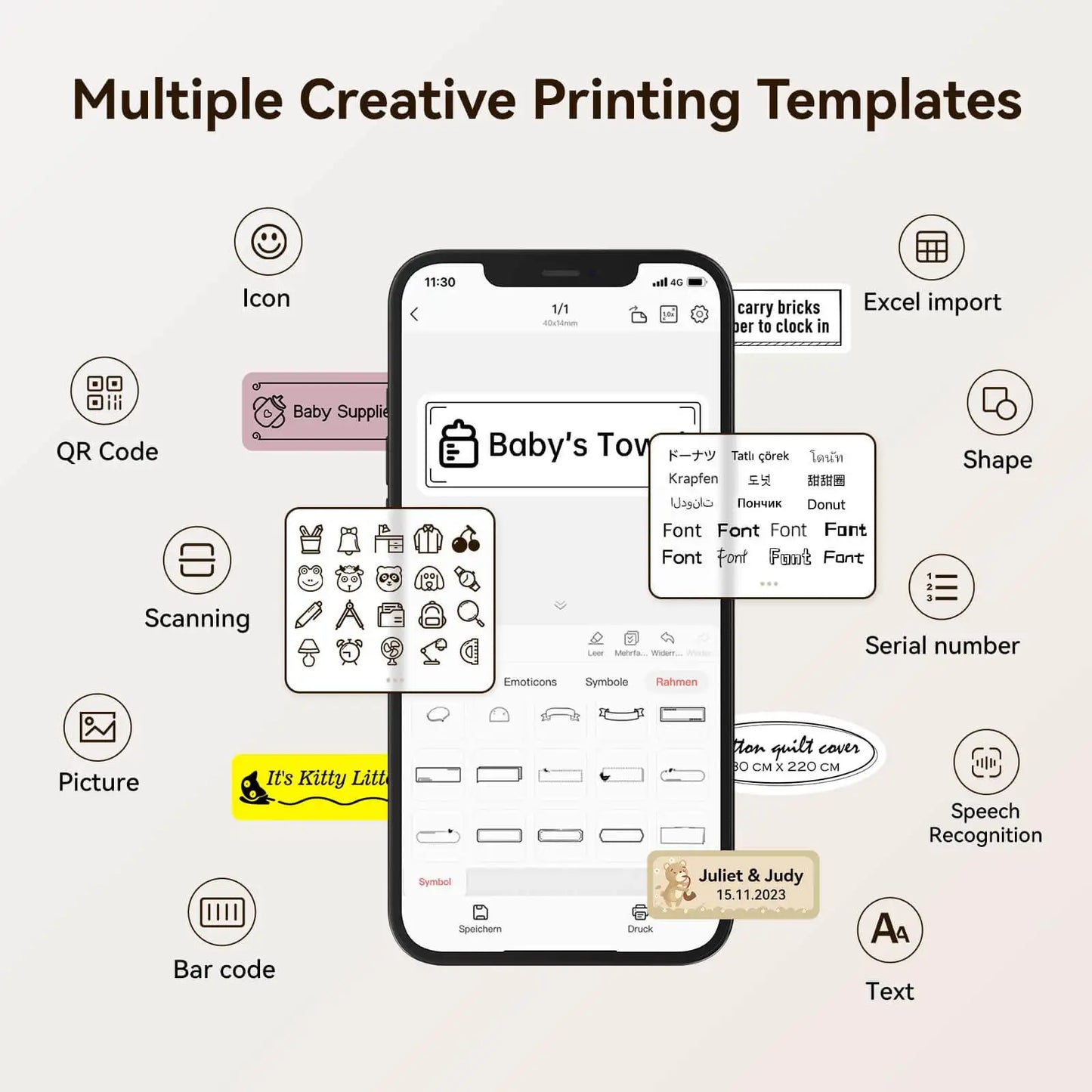 Niimbot D110 Mini Thermal Label Maker Wireless Connection Adhesive Sticker Label Printer DIY Name Tag for Office Home