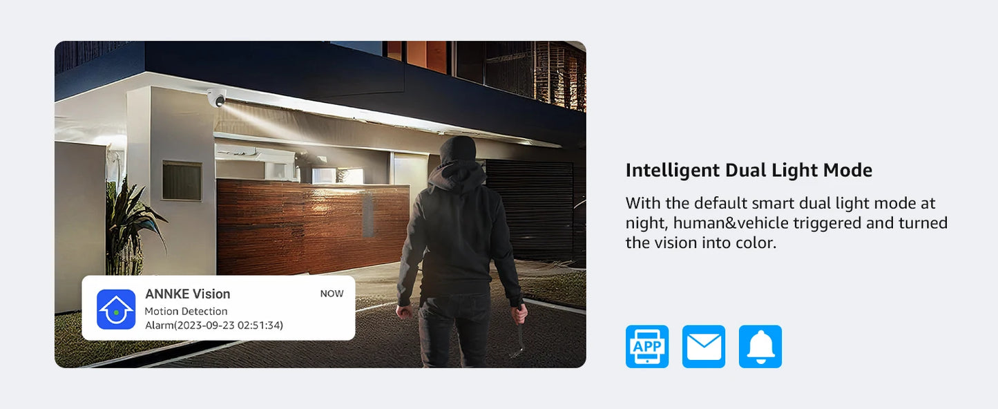 ANNKE 8MP Surveillance Camera 4K IR PoE IPC Build-in Mic Vehicle Human Detection CCTV Cameras Weatherproof