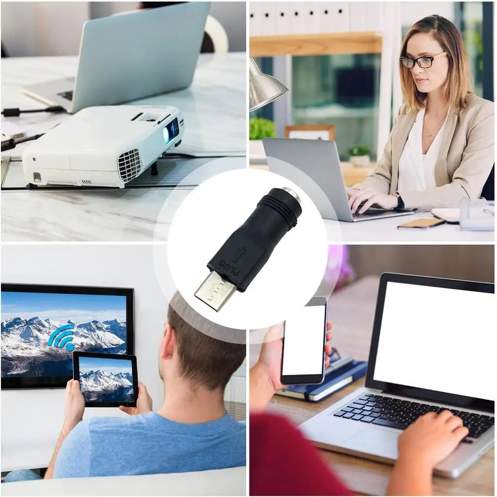 USB Type C Micro USB to DC5521 Electric Plug Converter Mobile Phone Charging Adapter Head 5V Interface