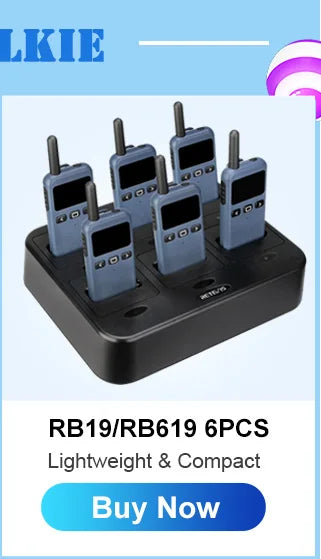 10 Pcs Wholesale Mini Walkie Talkie Retevis Rechargeable Walkie-talkies Two-way Radio RT622 PMR446 Radio Hotel Restaurant Retail