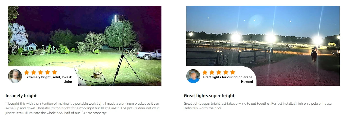 Stadium Lights LED Flood Light Outdoor Field Lights 400W Exterior 44000LM 6500K IP67 Waterproof Adjustable Lighting Arena Lights