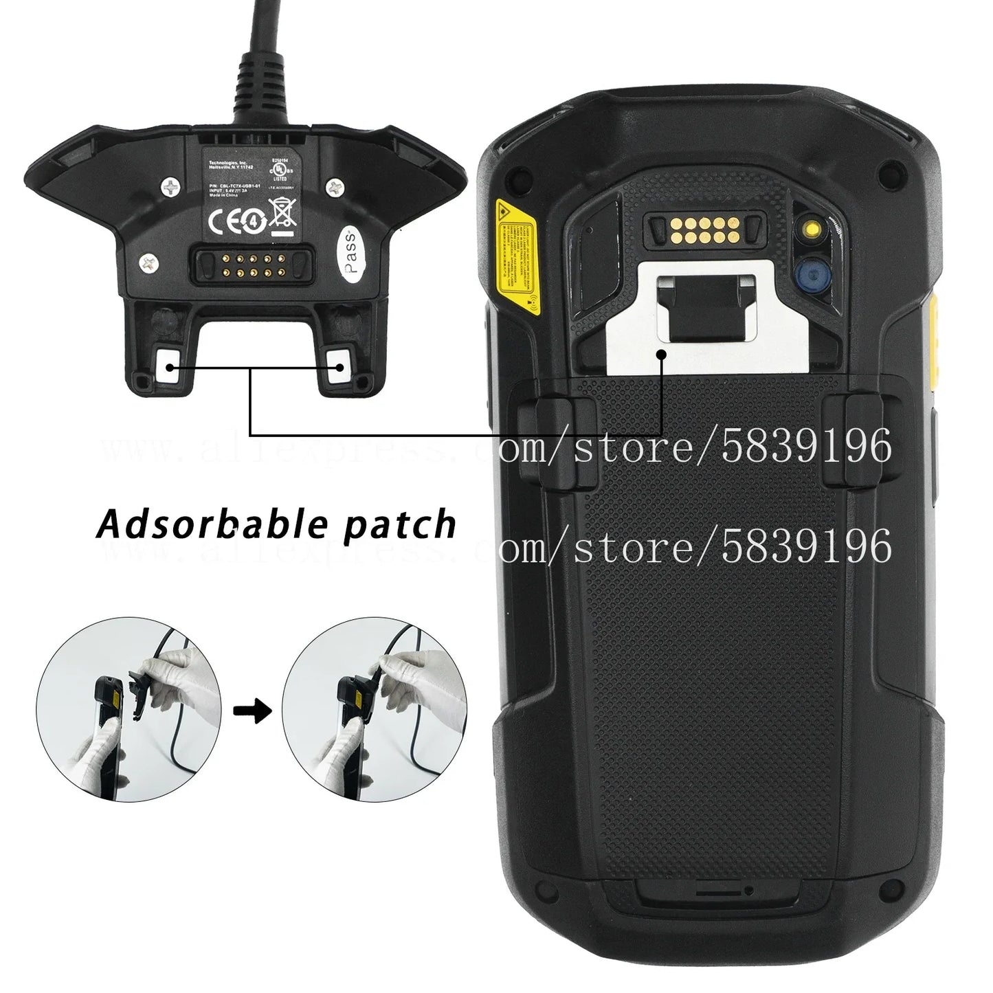 Power Charger for Zebra Motorola Symbol TC70 TC70X TC72 TC75 TC75X TC77 CBL-TC7X-USB1-01 Charging Cable with Adapter