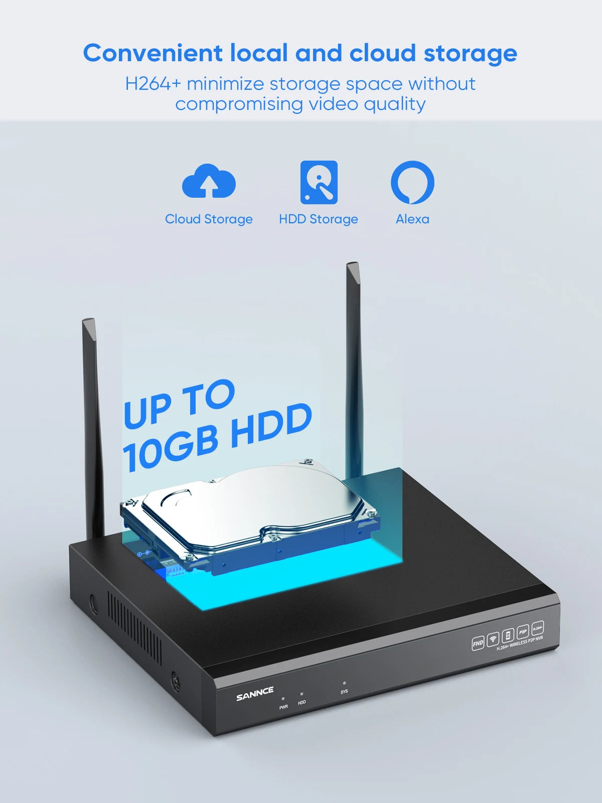 SANNCE 6PCS 5MP Wifi Camera IP Outdoor 10CH NVR Two-way Audio Wireless Audio Video Security Surveillance Kit Cameras