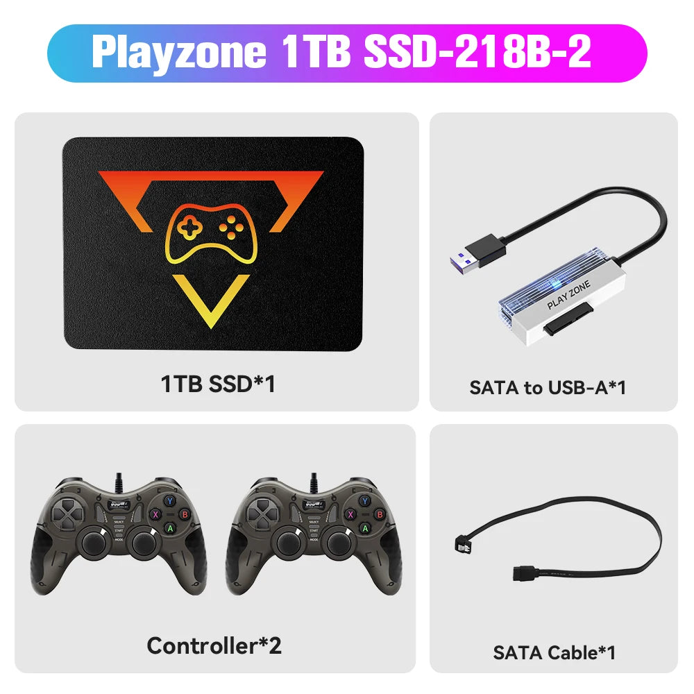 Playzone 1TB SSD&Game Consoles For PS5/PS4/PS3/Xbox/Xbox one/Switch With 16000 Emulator Games+86 PC Games Plug&Play For WIN PC