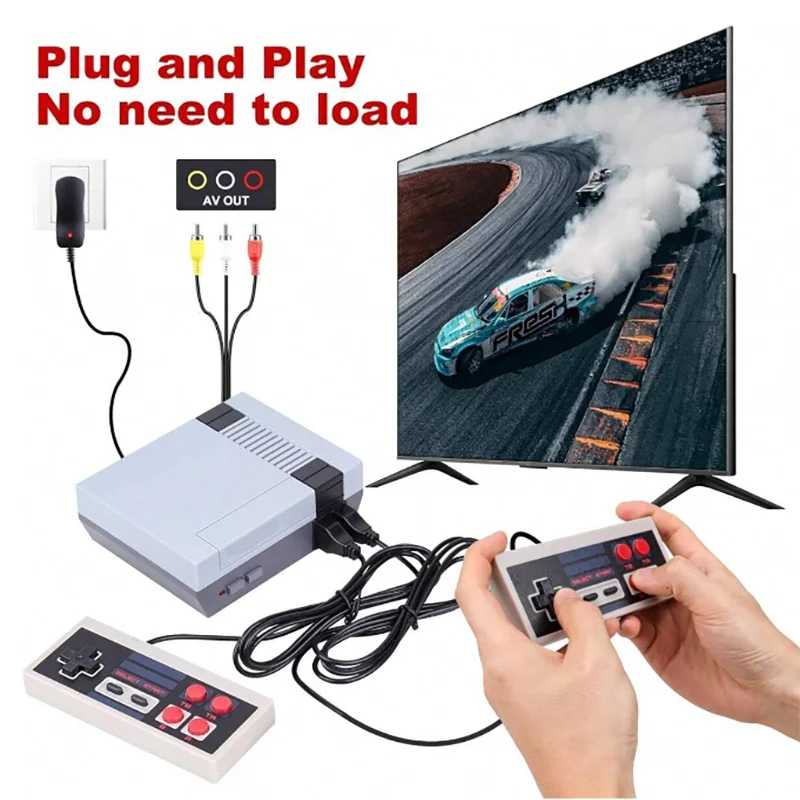 Retro Game Console, Mini Video Game System, Built-in 620 Classic Games, Plug-and-Play TV Game Console with AV Output Port