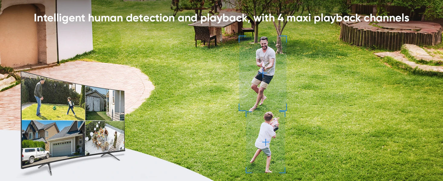 SANNCE 6PCS 5MP Wifi Camera IP Outdoor 10CH NVR Two-way Audio Wireless Audio Video Security Surveillance Kit Cameras