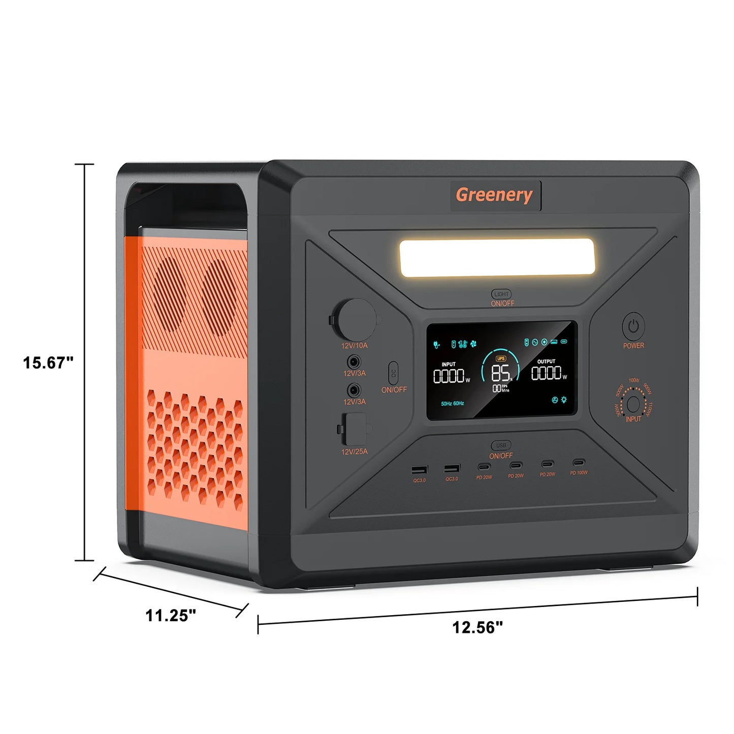 Greenery G2500 Portable Power Station 2304WH LiFePO4 Battery with 2500W (4800W Peak) AC Output Solar Generator for HomeEmergency