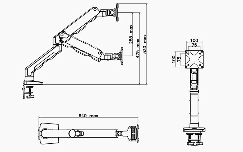 NB G50 mechanical Spring 27"-45" 42" big Screen Monitor Desktop Holder 360 Rotate 5-16kg ultra wide flat screen arc screen USB