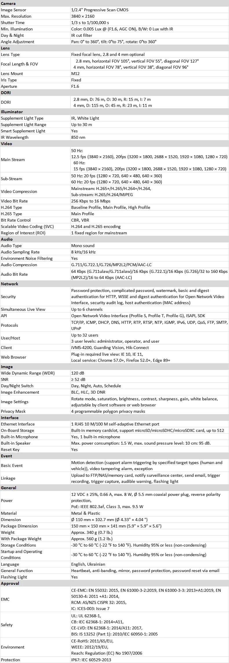 Hikvision Compatible 5MP/8MP Hybrid Light IP Camera Human Vehicle Detection 2-way Audio Home Outdoor Security Video Surveillance