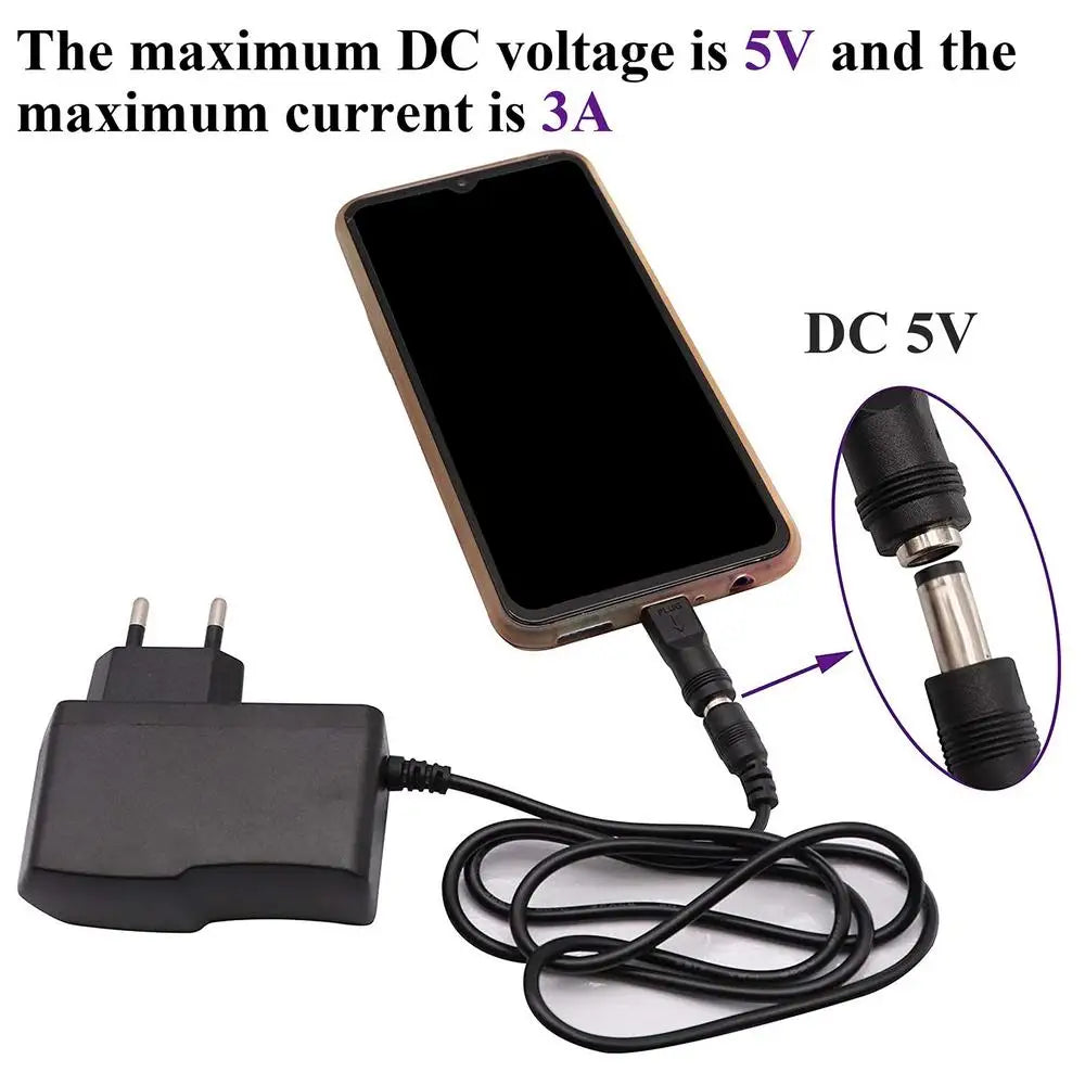USB Type C Micro USB to DC5521 Electric Plug Converter Mobile Phone Charging Adapter Head 5V Interface