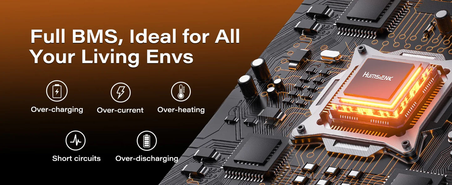 Humsienk 12V 100Ah 310Ah LiFePO4 Battery With BMS 8000 Cycle Perfect For Trolling Motors, Yacht, Marine, Boat, RVs, Home Energy