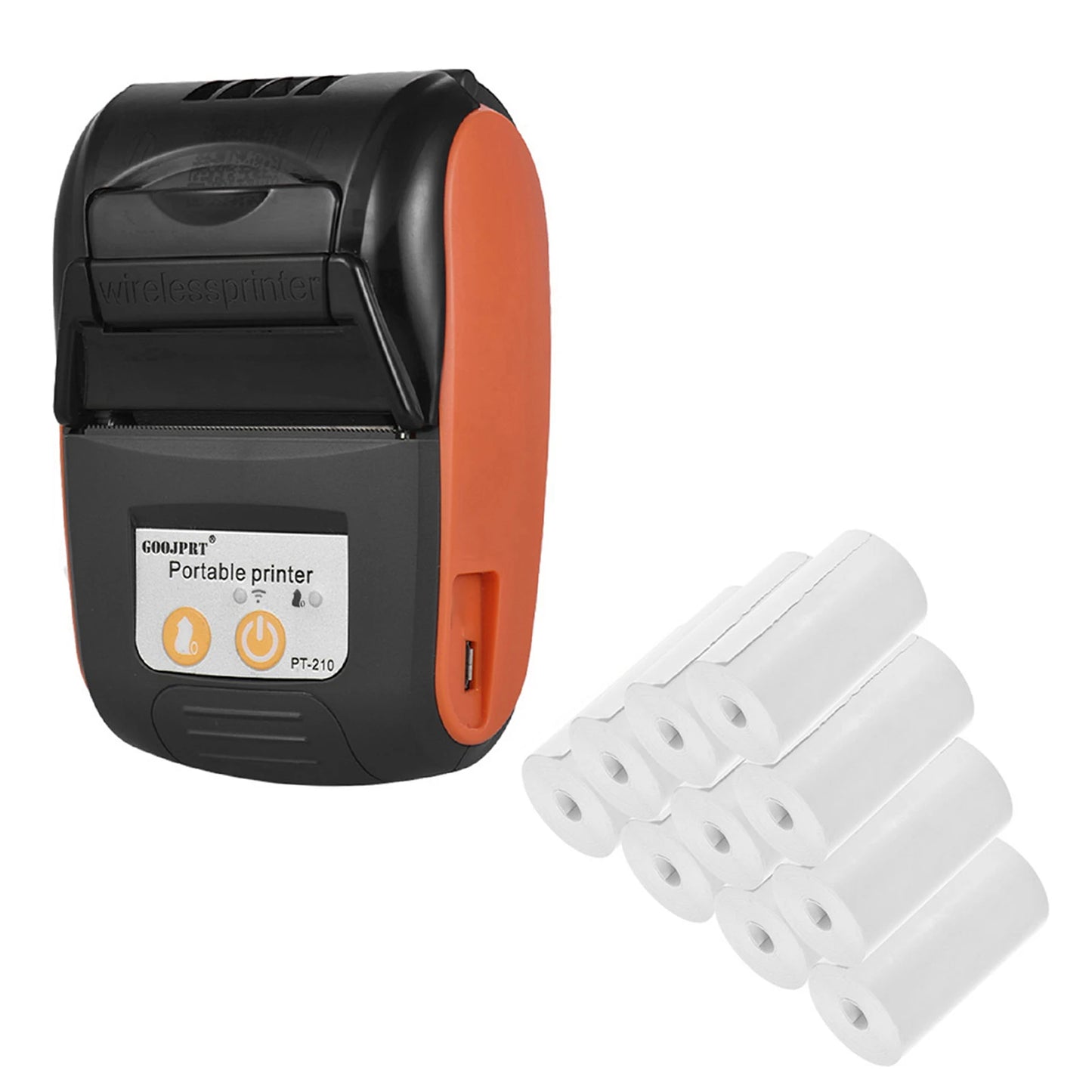 GOOJPRT PT-210 Portable Thermal Printer Handheld 58mm Receipt Printer for Retail Stores Restaurants Factories Logistics