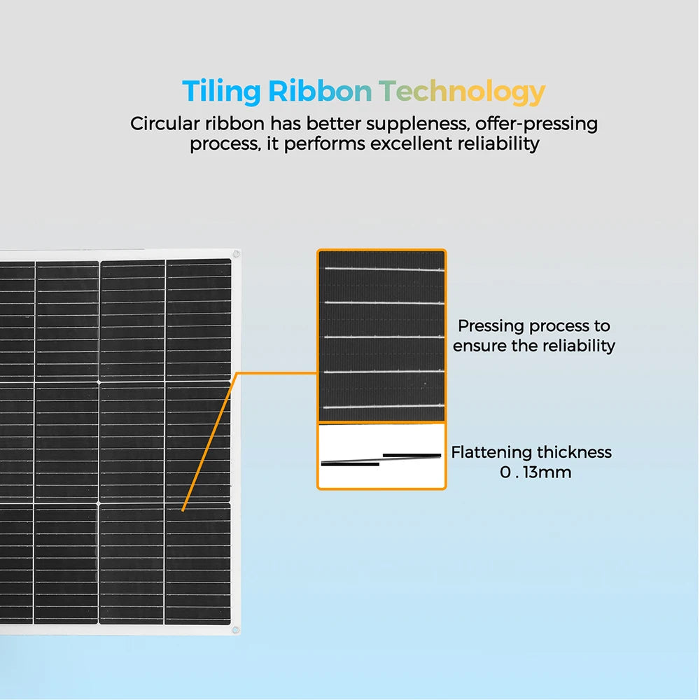 WUZECK 1pcs ~10 pcs Flexible rechargeable solar panel battery 100W High Efficiency Cell (100W, 200W, 300W ,400W,500W 1000W)