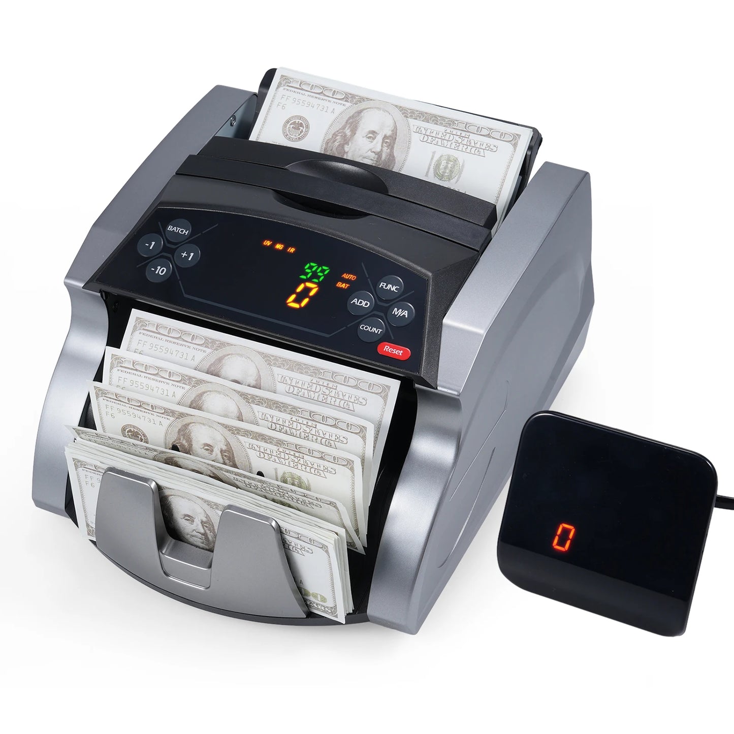 Money Counter Machine Counterfeit Bill Detector with UV MG IR Detection Automatic Money Detection Fast Counting for EURO/USD/KRW