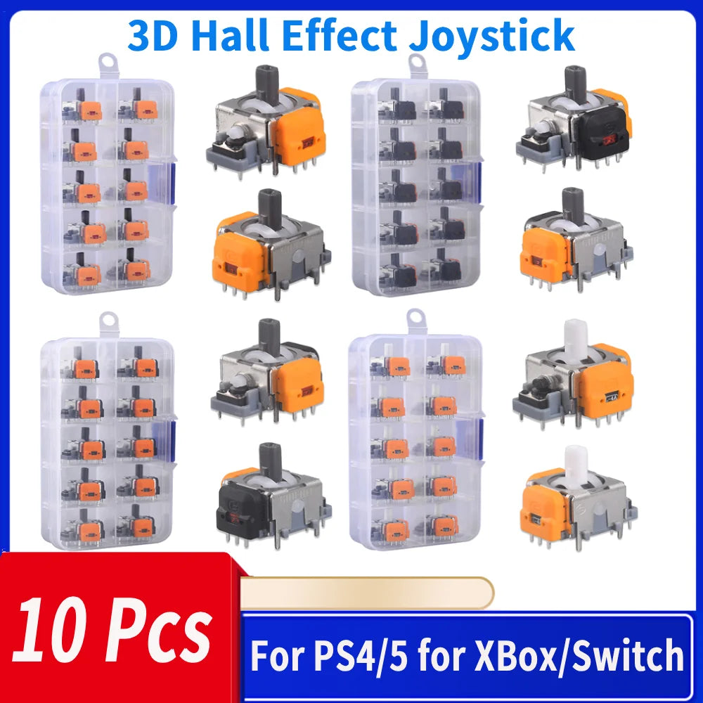 10Pcs 3D Hall Effect Joystick High Precision Thumbsticks Module Repair Parts Joystick Module Controller for PS4/PS5/Xbox/Switch
