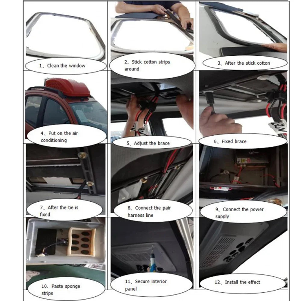 Treeligo New Electric RV 12V 24V Heat&Cool roof Air Conditioner RV Rooftop Car Parking ac For Truck Camper Van Caravan Motorhome