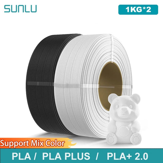 SUNLU 2KG PLA/PLA PLUS/PLA+2.0 Filament 1.75mm 1KG Without Tray 3D Printer Filament for 3D Printer& 3D Pen，Refll Filament